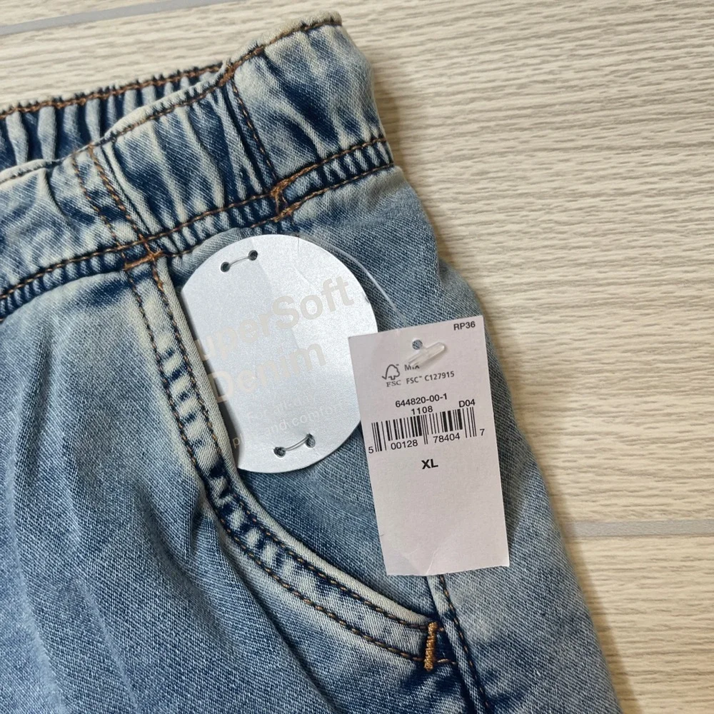 GAP Kids Blue Soft Denim Relaxes Easy Jean Joggers Boy’s Size XL New